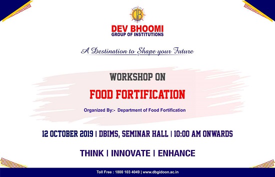 Workshop On Food Fortification by Department of Food Technology